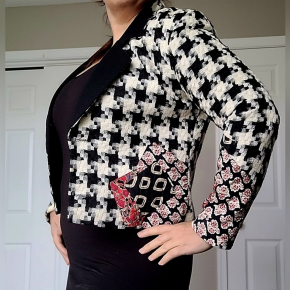 Canvasbacks Lutton & Horsfield Women's Patchwork Blazer Jacket Art-to-Wear Small - Picture 4 of 16